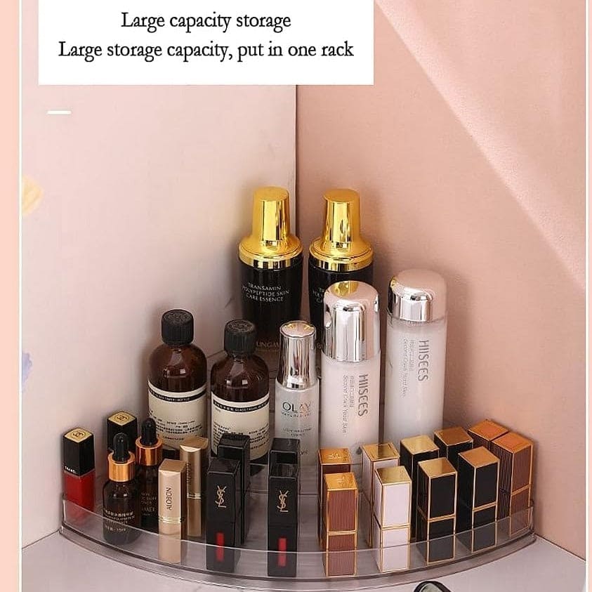 Acrylic Triangle Corner Organizer, Multi Layer Space Saving Solution, Multifunctional Transparent Triangle Storage Organizer, Waterproof Corner Stuff Storage Rack Acrylic Triangle Corner Organizer, Multi Layer Space Saving Solution, Multifunctional Transparent Triangle Storage Organizer, Waterproof Corner Stuff Storage Rack